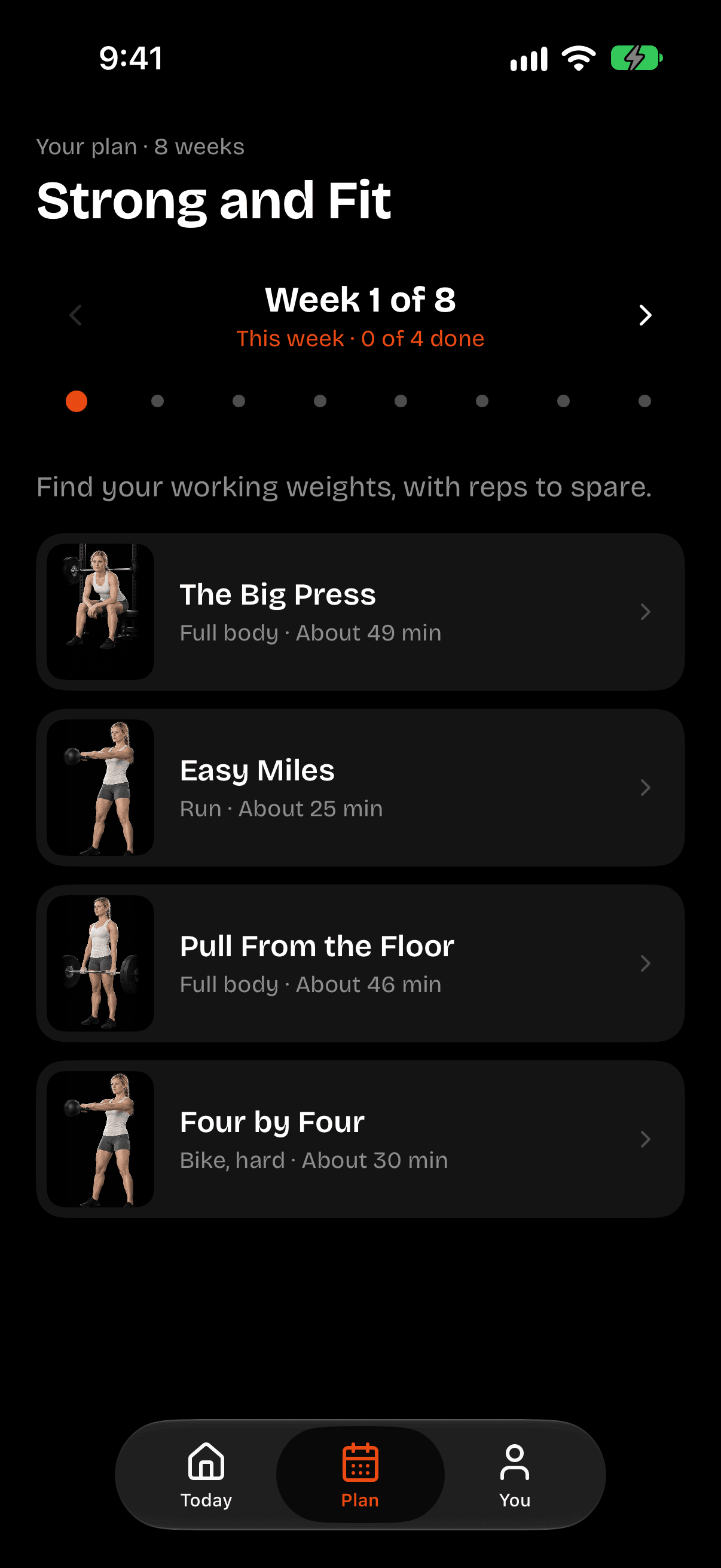 A week in Tilde: The Big Press, Easy Miles (run), Pull From the Floor, and Four by Four (bike, hard)